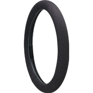 Leather wheel cover, black, 49-51cm