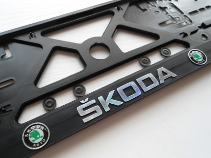 Relief number plate holder - SKODA