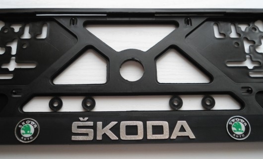 Relief number plate holder - SKODA