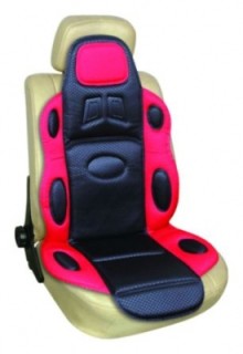 Luxury car seat cushion, red/black